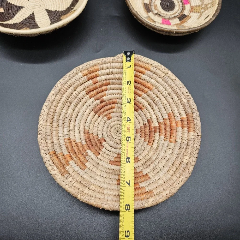 Southwestern Native American Style Woven Coil Baskets Bowls Boho Small Lot of 3